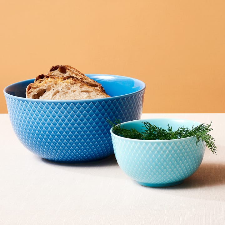 Rhombe serveerschaal Ø17,5 cm, Blauw Lyngby Porcelæn