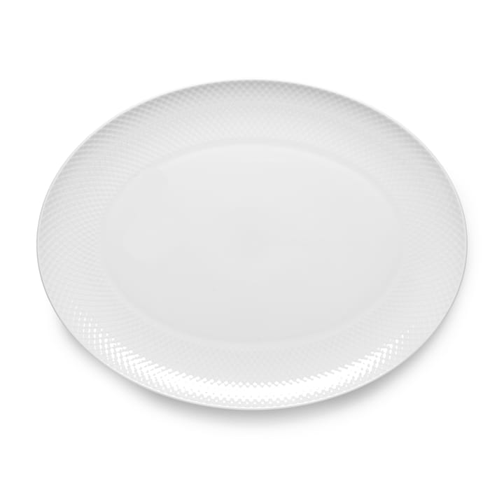 Rhombe serveerschotel 32x42 cm - Wit - Lyngby Porcelæn