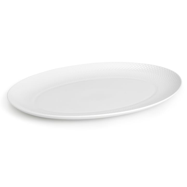 Rhombe serveerschotel 32x42 cm - Wit - Lyngby Porcelæn