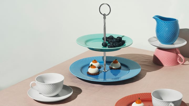 Rhombe theekop met schotel 24 cl, Wit Lyngby Porcelæn
