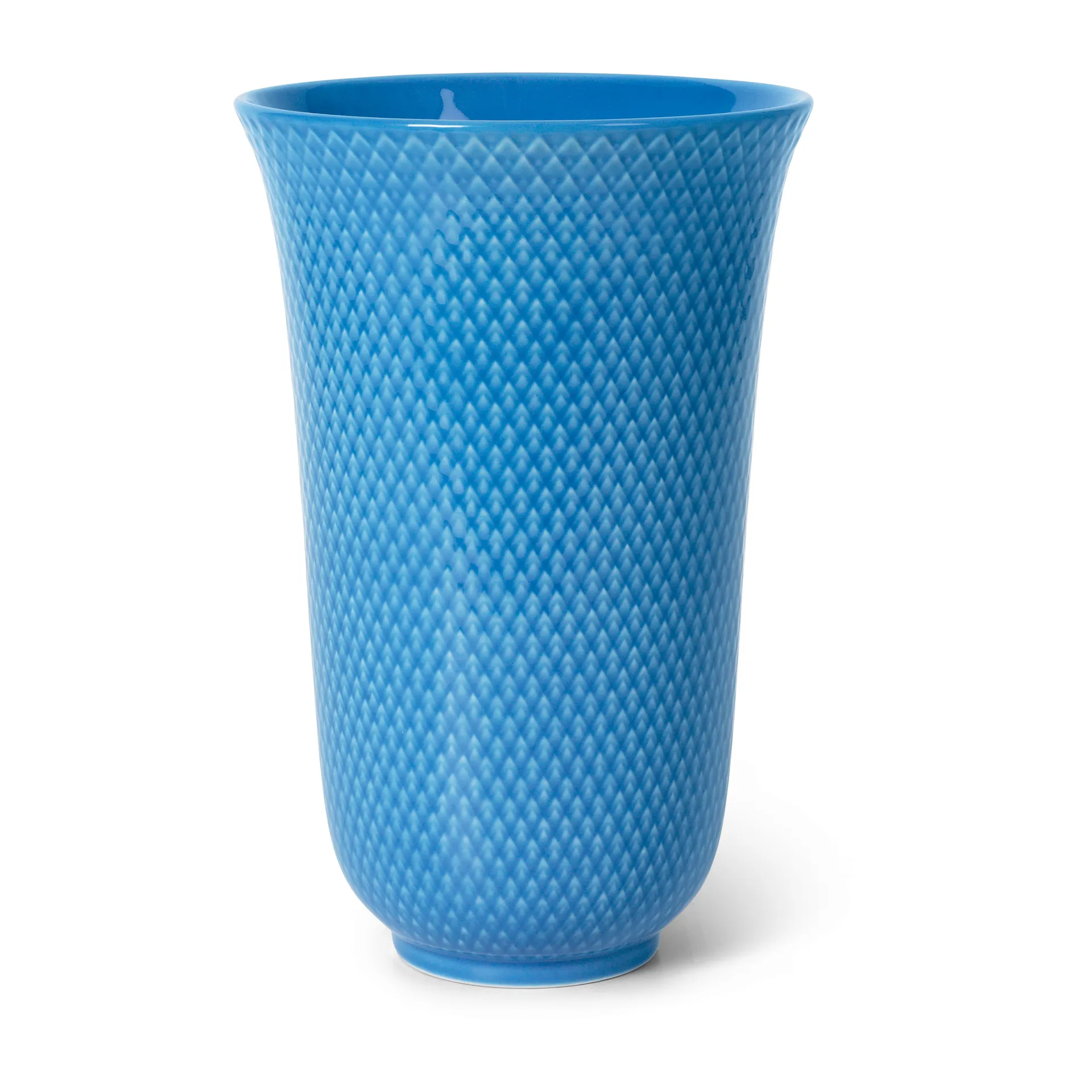 Rhombe vaas 20 cm, Blauw Lyngby Porcelæn
