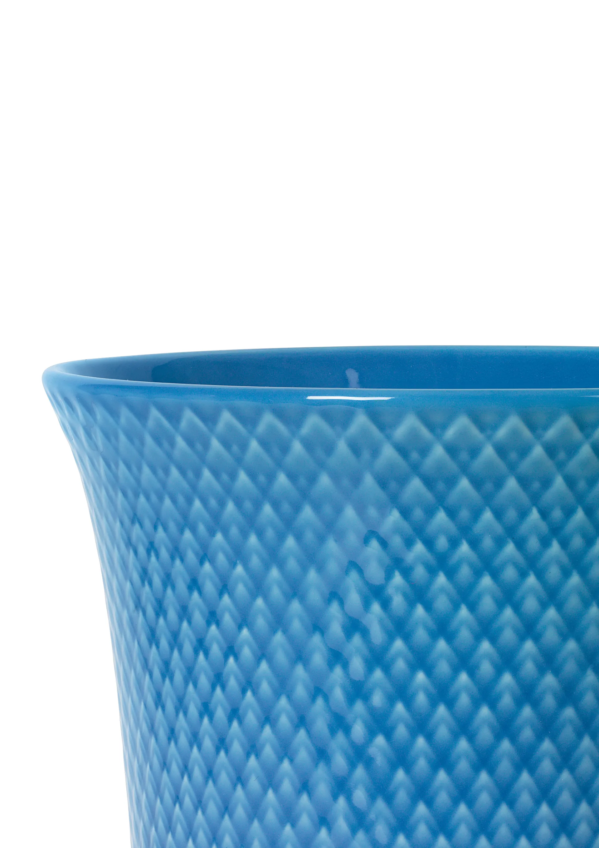 Rhombe vaas 20 cm, Blauw Lyngby Porcelæn