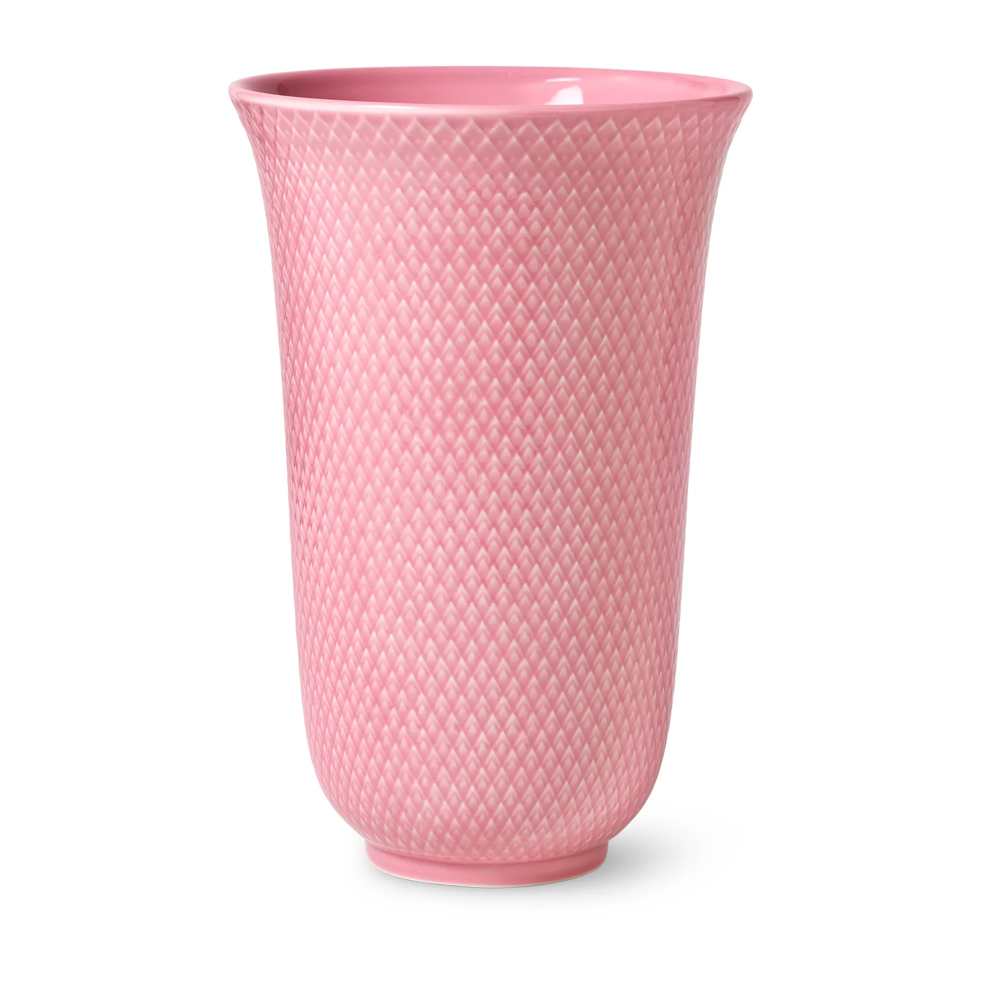 Rhombe vaas 20 cm, Roze Lyngby Porcelæn