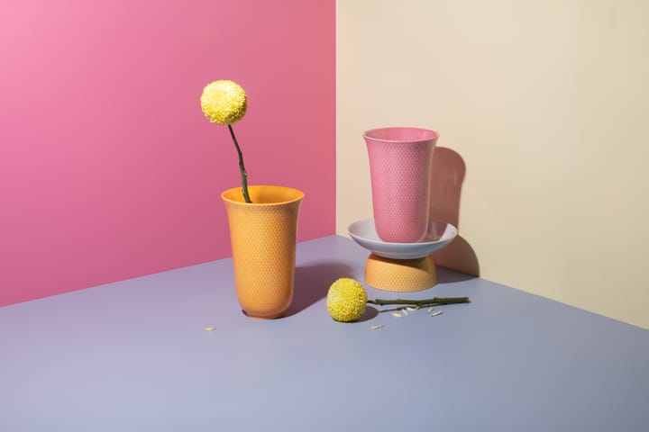 Rhombe vaas 20 cm, Roze Lyngby Porcelæn
