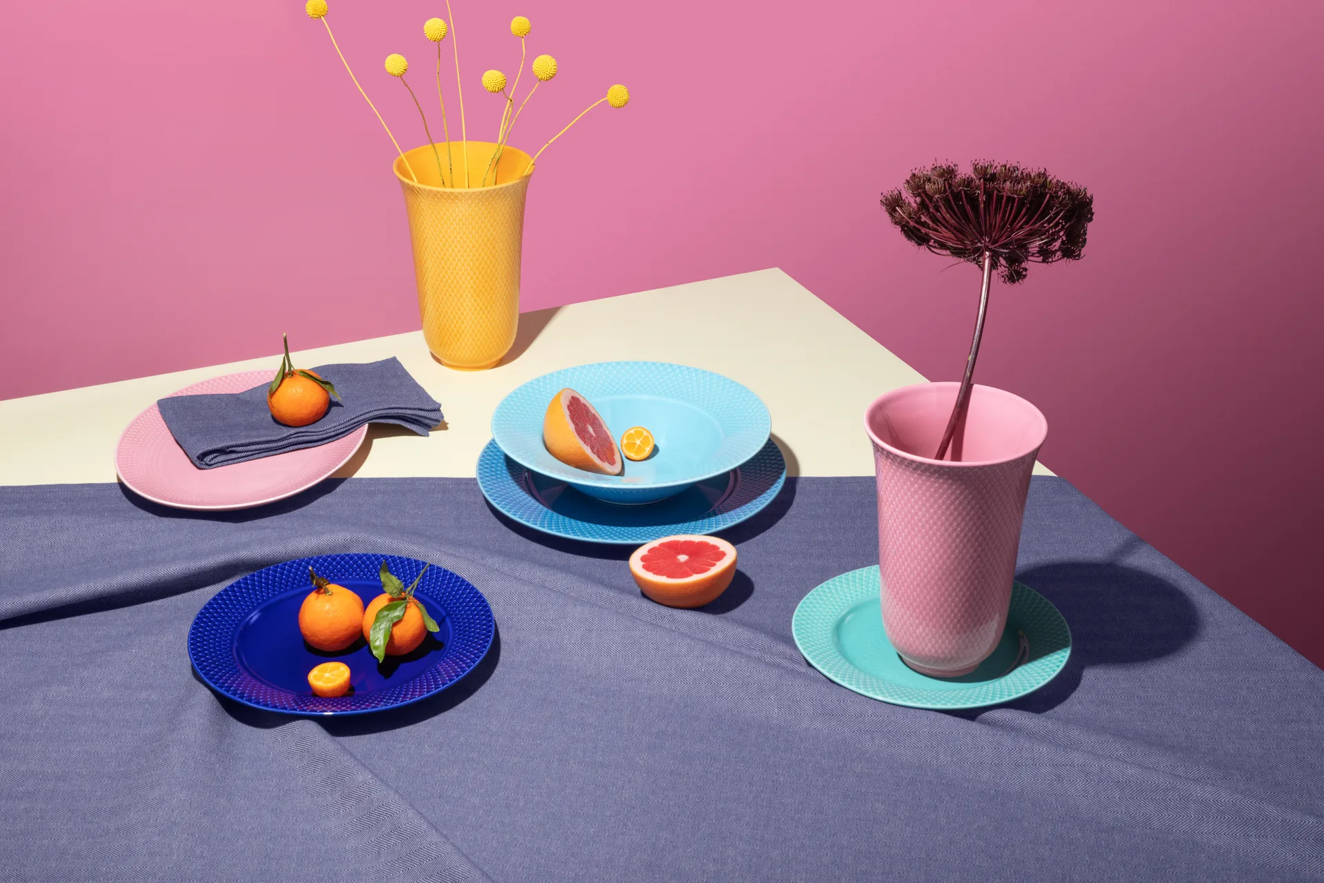 Rhombe vaas 20 cm, Roze Lyngby Porcelæn