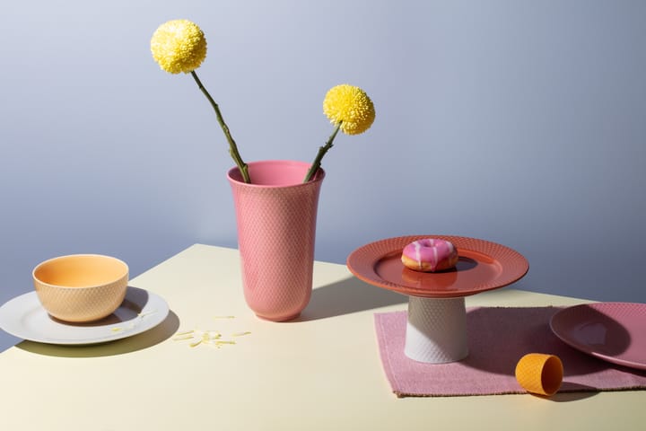 Rhombe vaas 20 cm, Roze Lyngby Porcelæn