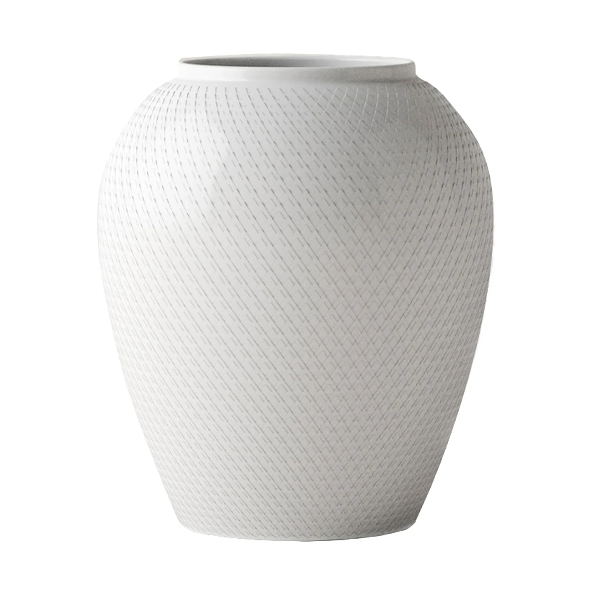 Rhombe vaas Ø21,5 cm, Wit Lyngby Porcelæn