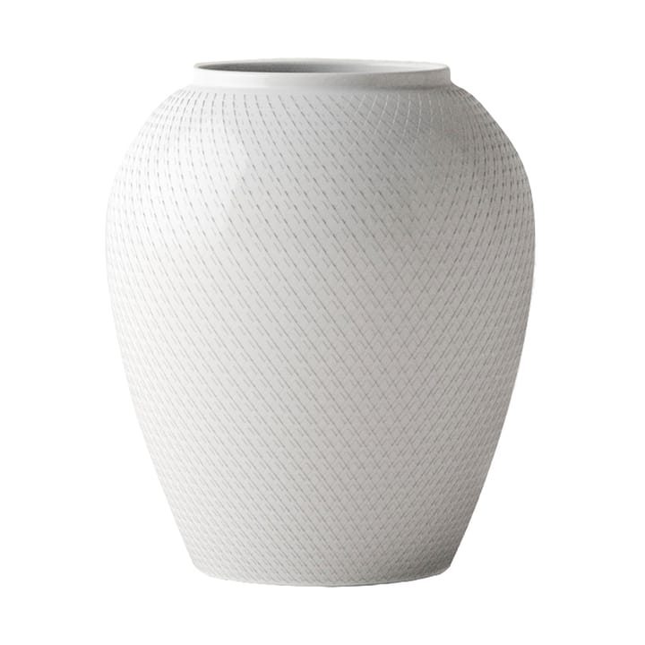 Rhombe vaas Ø21,5 cm - Wit - Lyngby Porcelæn