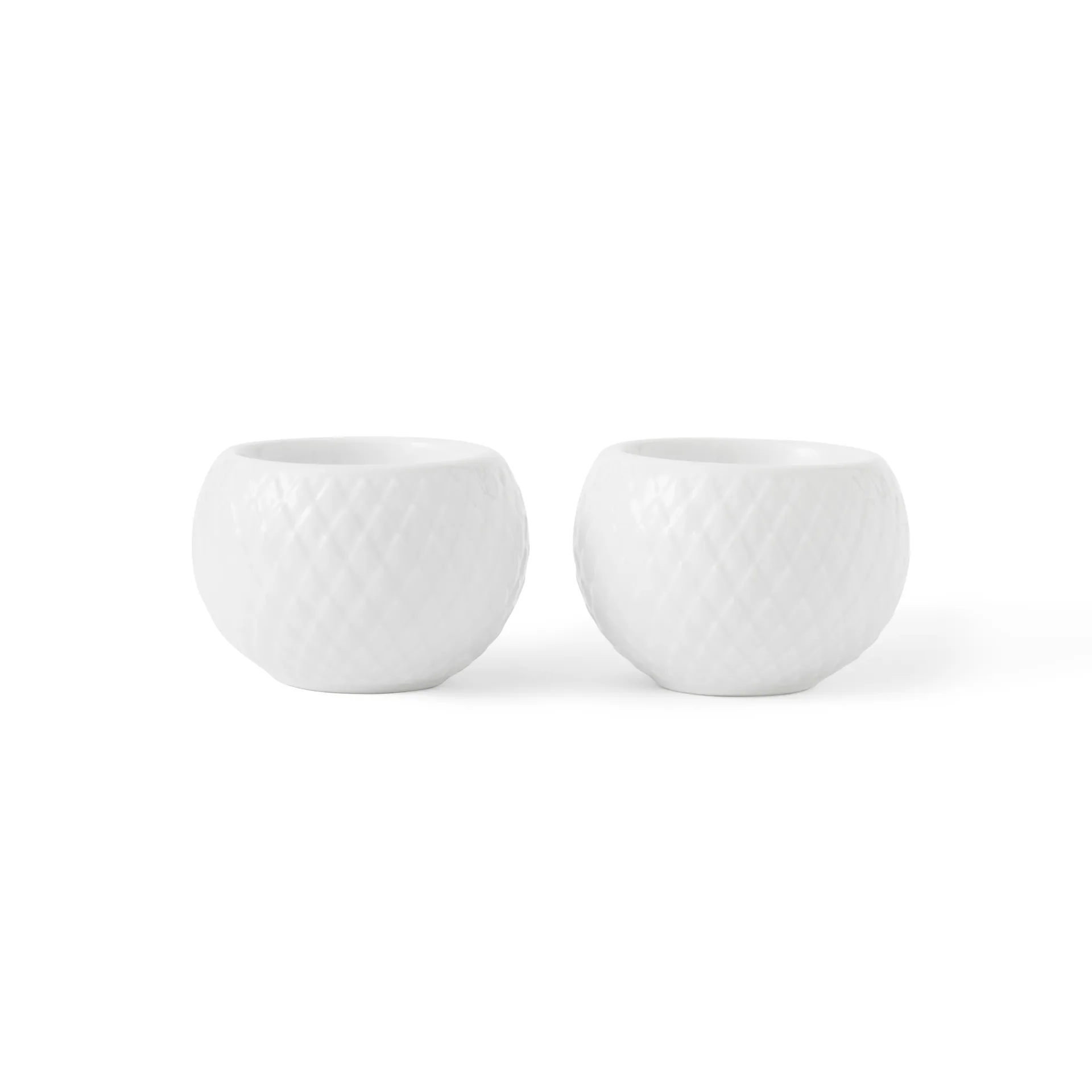 Rhombe waxinelichtjeshouder Ø6,5 cm 2-pack, Wit Lyngby Porcelæn
