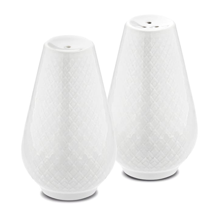 Rhombe zout- & peperset - Wit - Lyngby Porcelæn