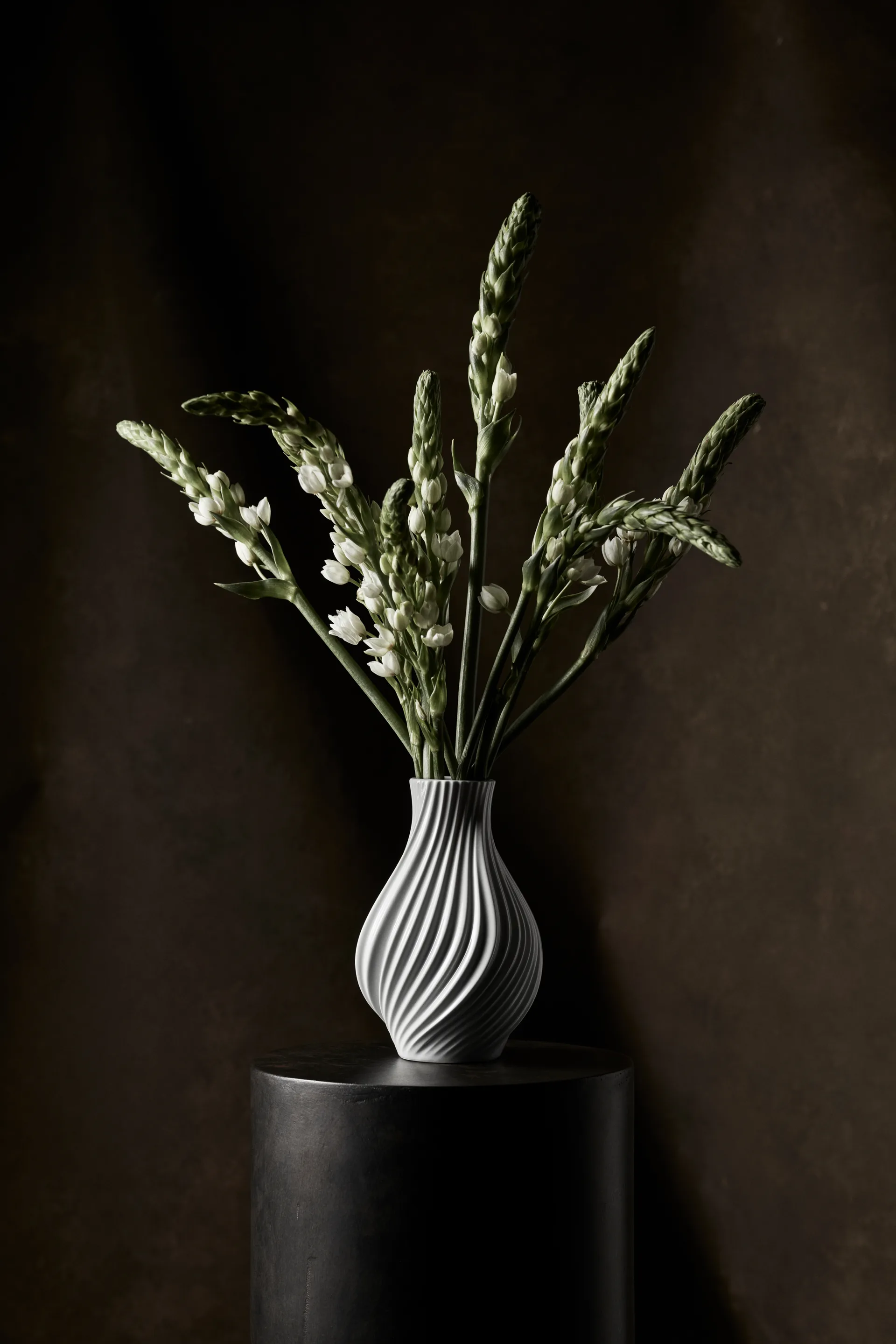 Twist vaas 18 cm, Wit Lyngby Porcelæn
