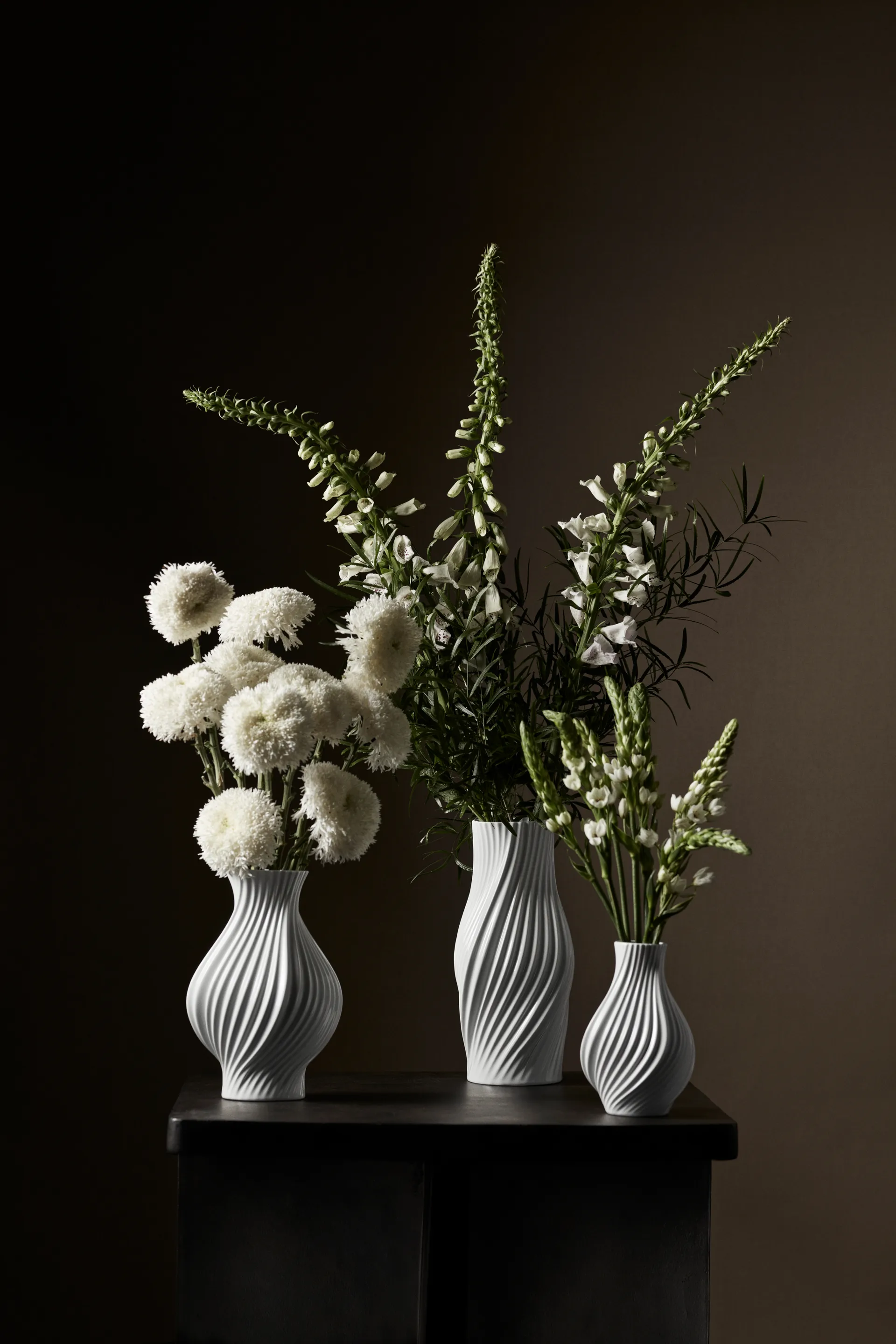 Twist vaas 25 cm, Wit Lyngby Porcelæn