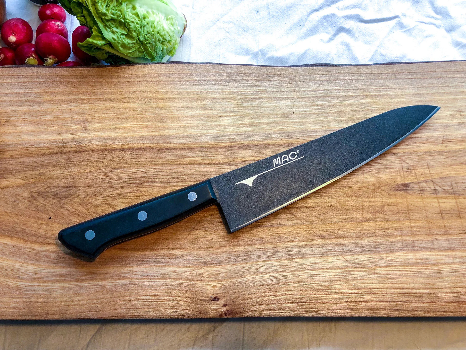 Mac universeelmes Chef houten handgreep 21 cm, Zwart MAC