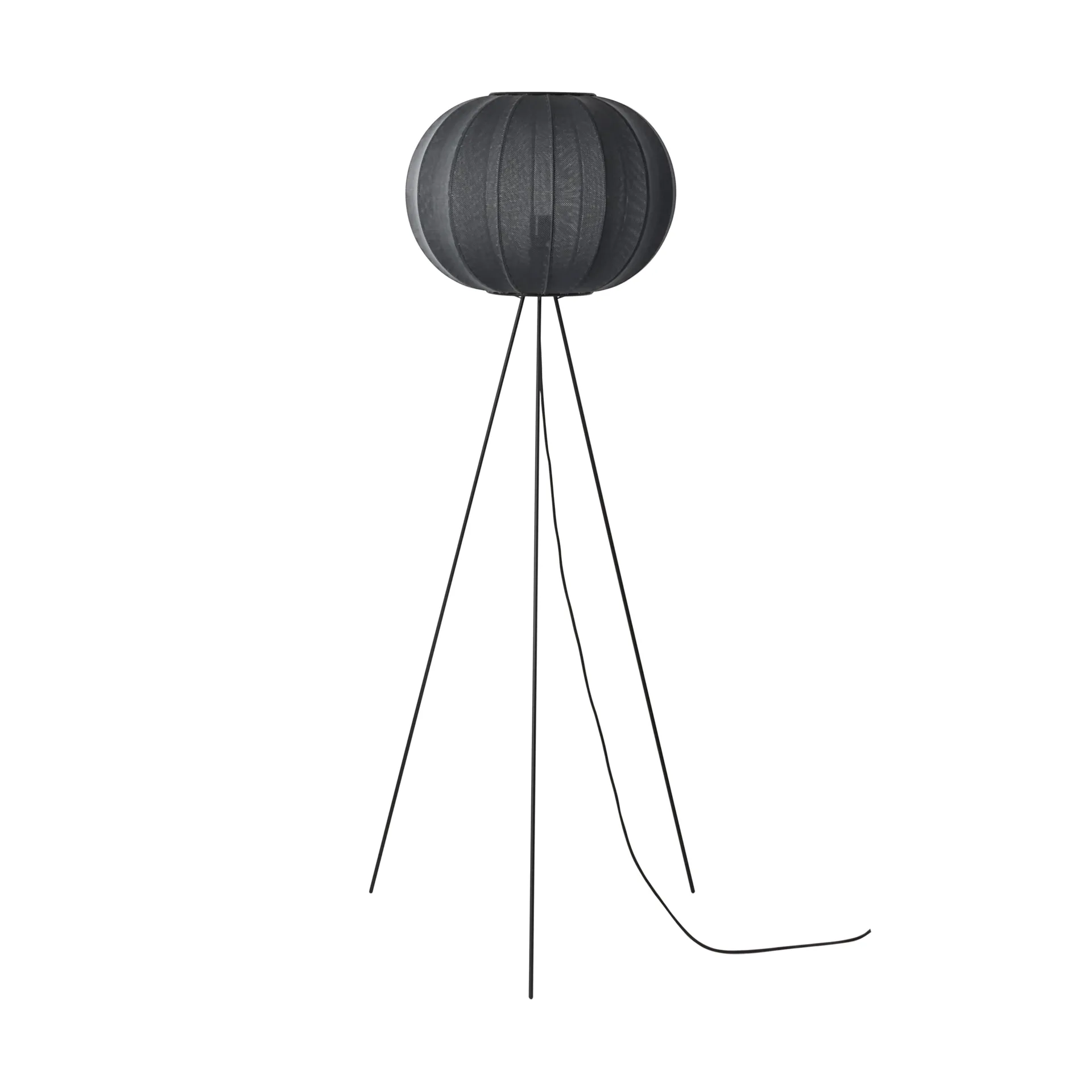 Knit-Wit 45 Round High vloerlamp, Black Made By Hand