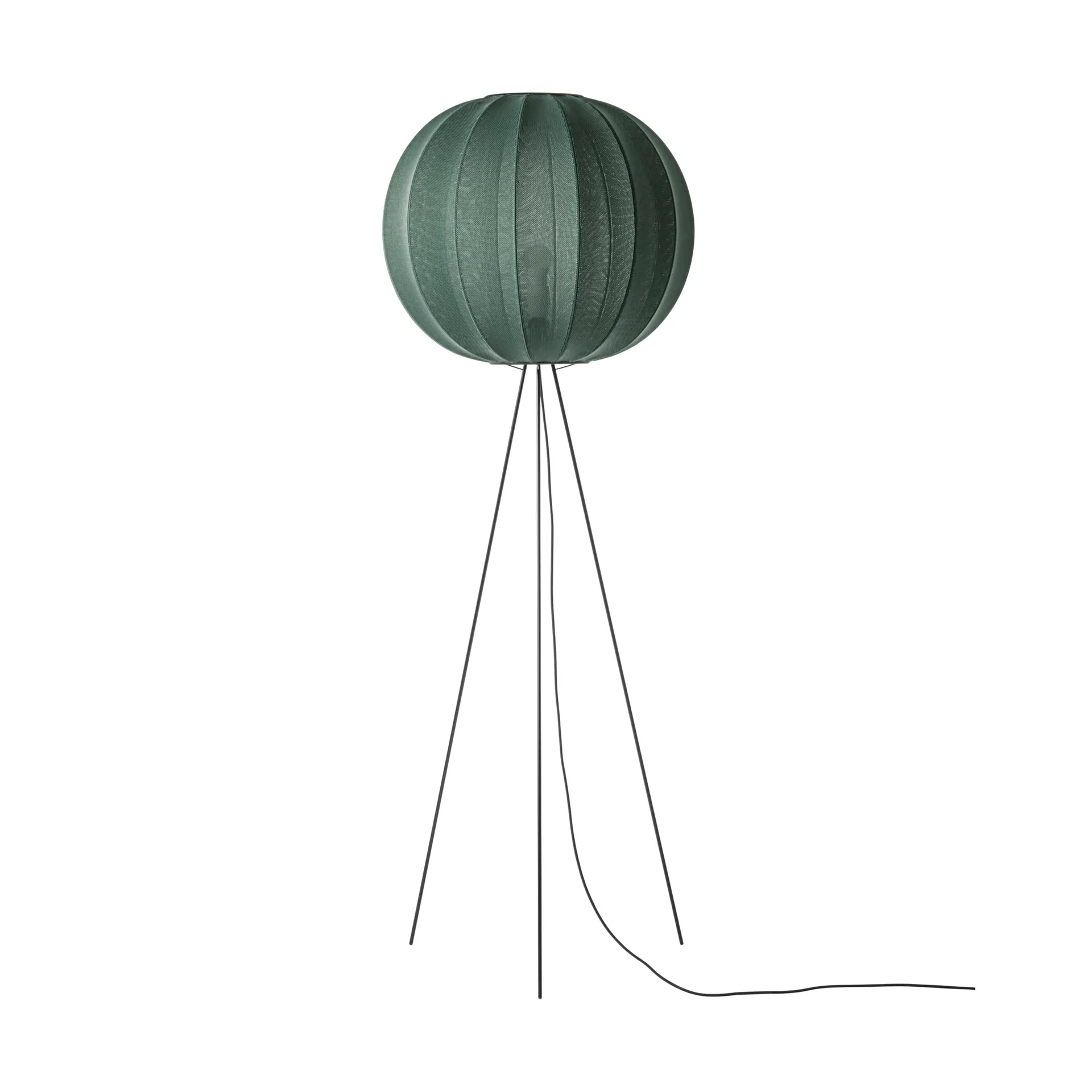 Knit-Wit 60 Round High vloerlamp, Tweed green Made By Hand