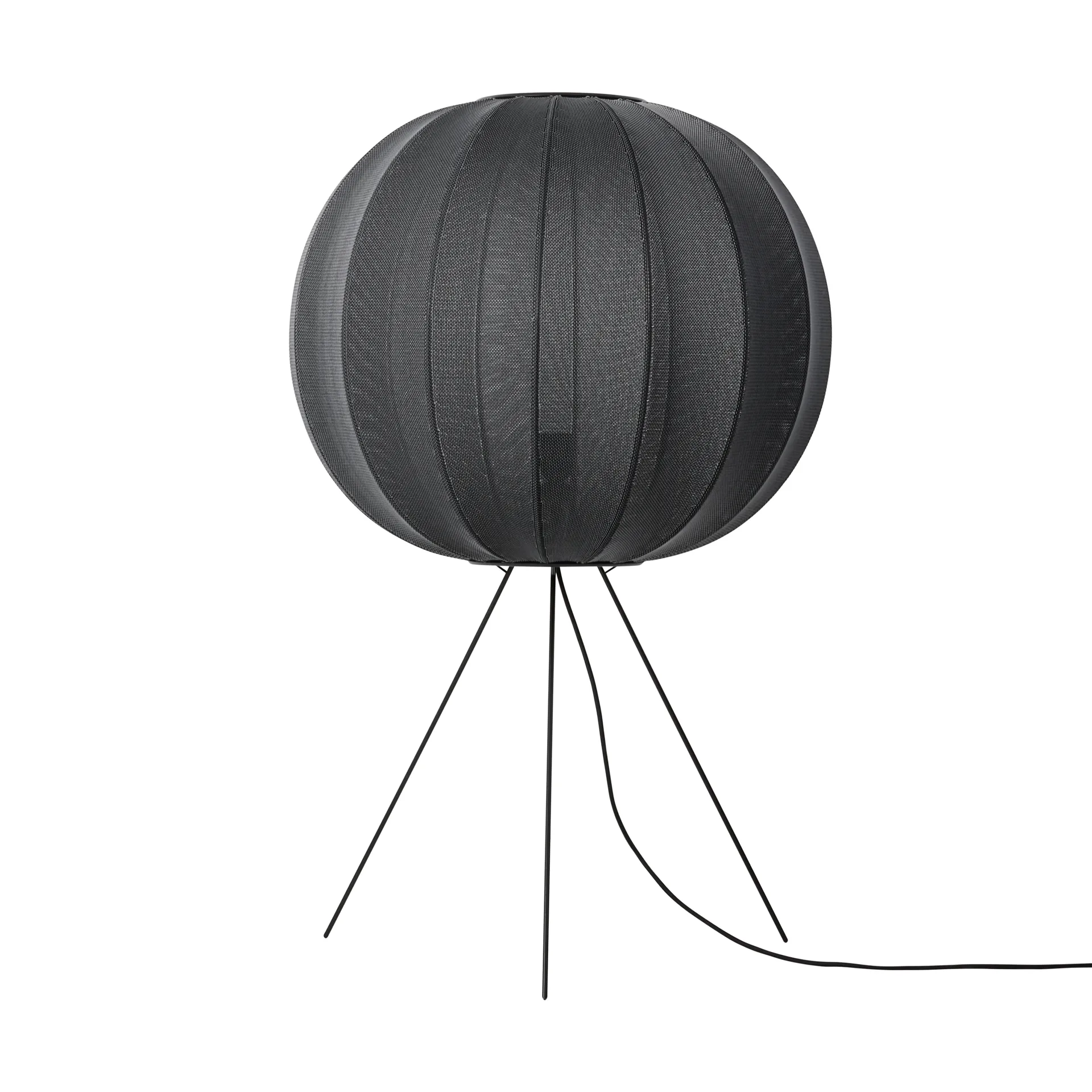 Knit-Wit 60 Round Medium vloerlamp, Black Made By Hand