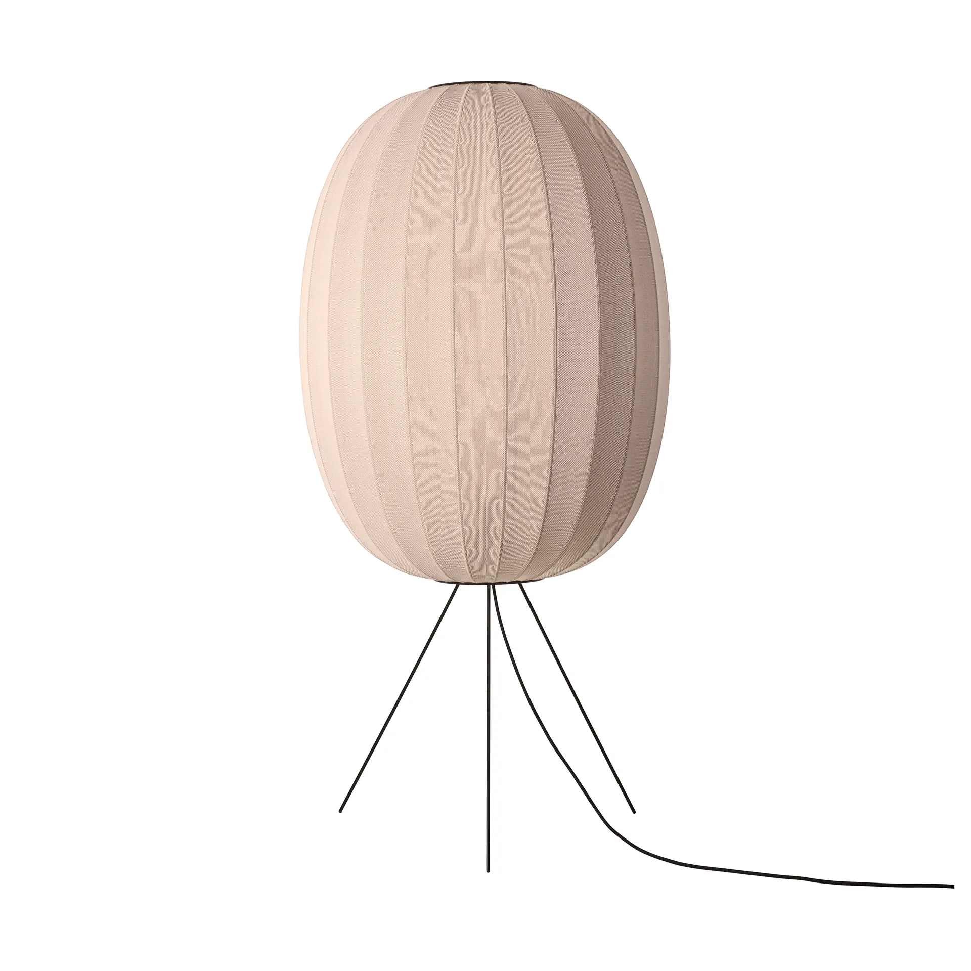Knit-Wit 65 High Oval Medium vloerlamp, Sand stone Made By Hand