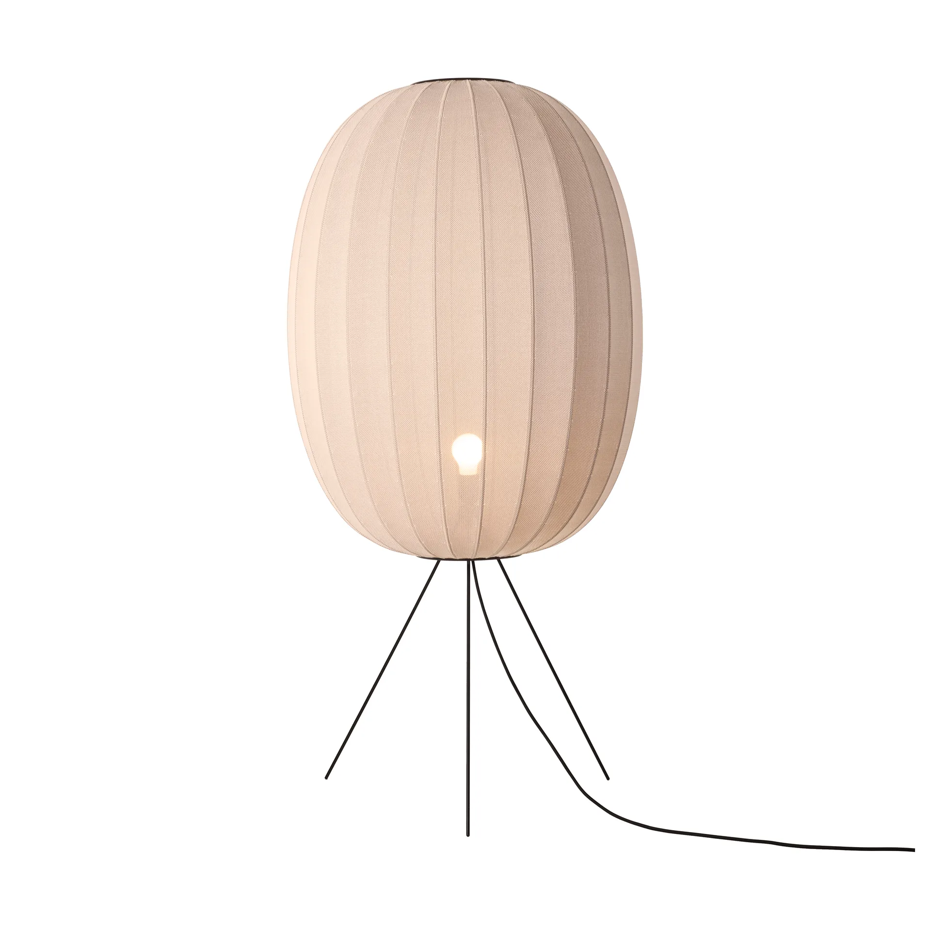 Knit-Wit 65 High Oval Medium vloerlamp, Sand stone Made By Hand