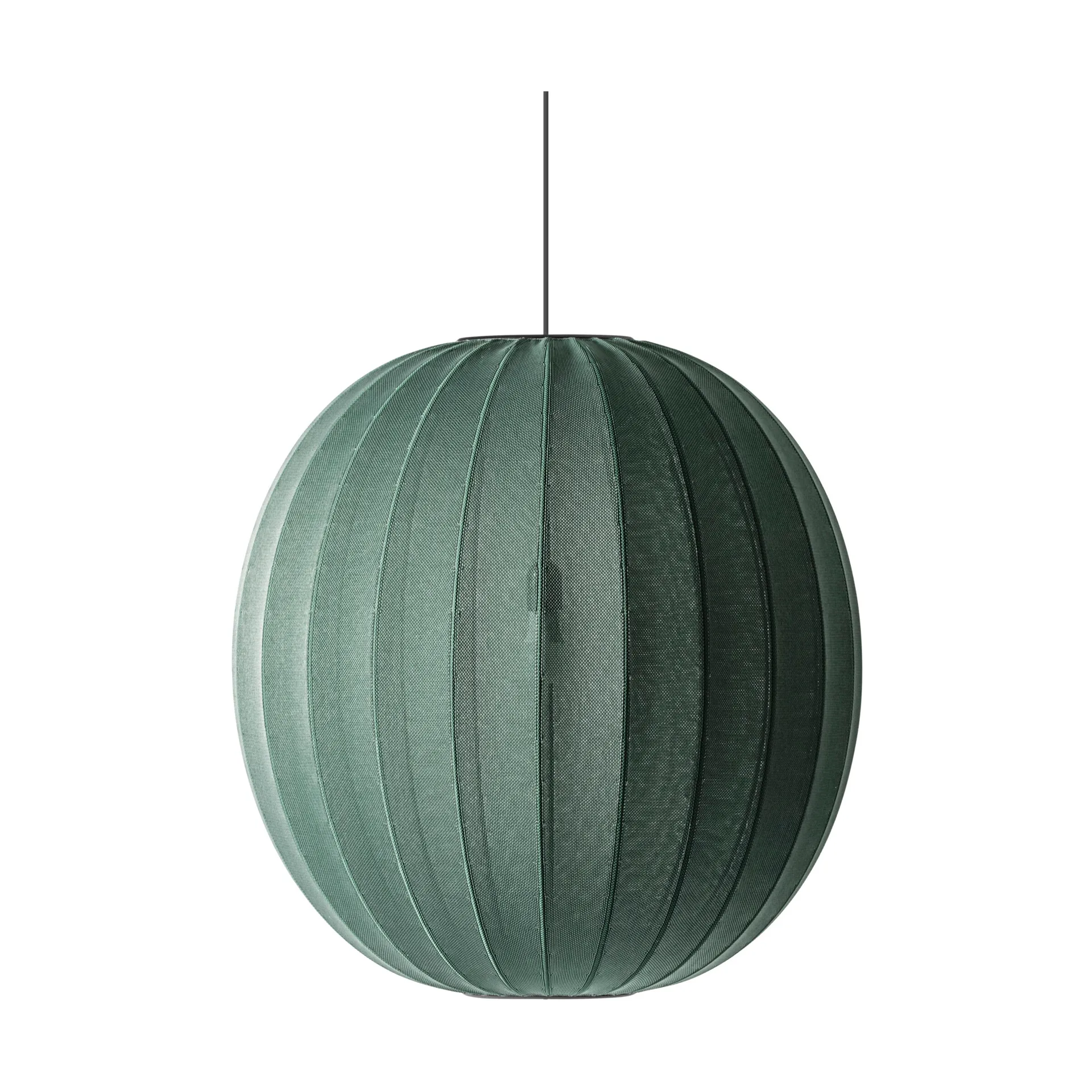 Knit-Wit 75 Round hanglamp, Tweed green Made By Hand