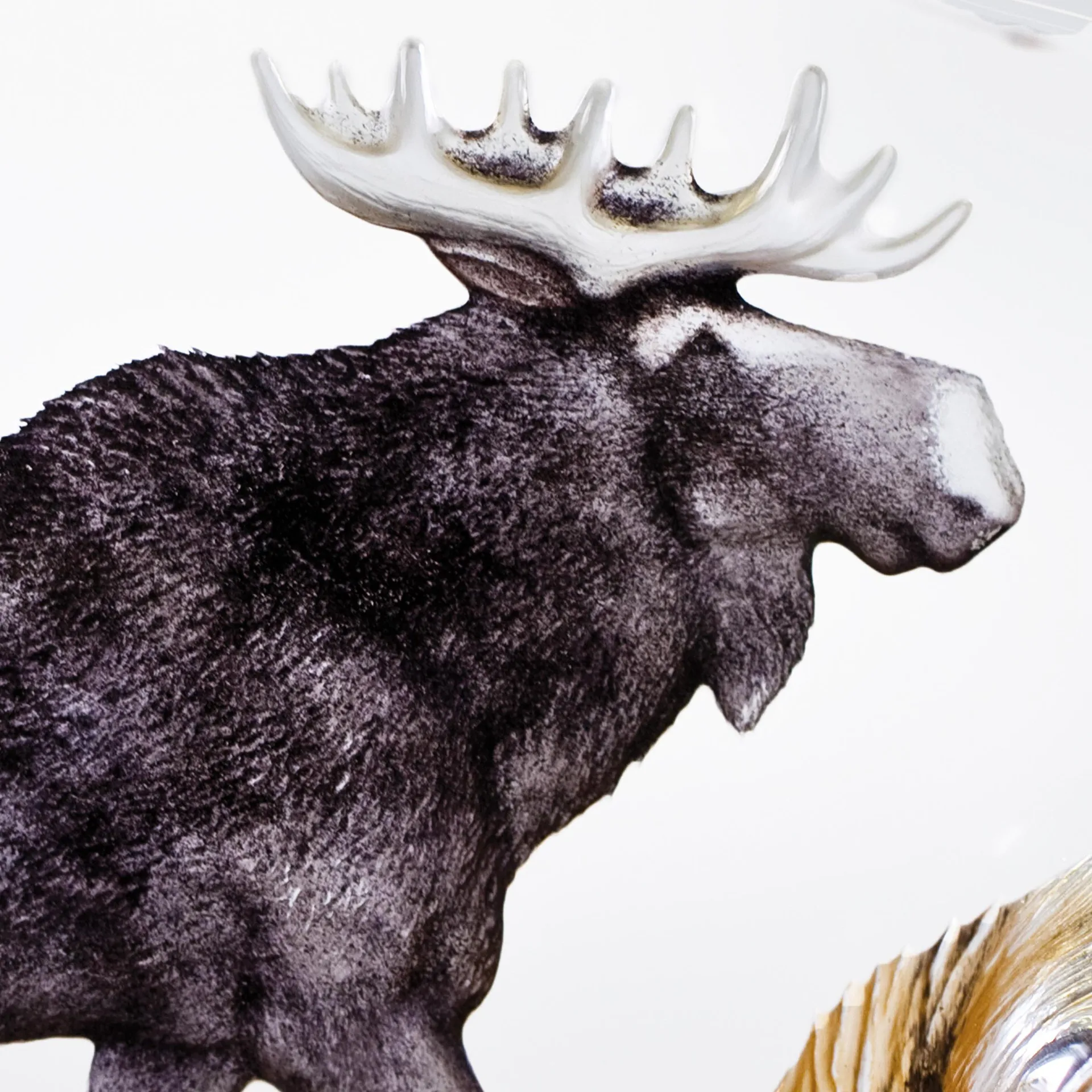 Älg glas sculptuur, 12x16,5 cm Målerås Glasbruk