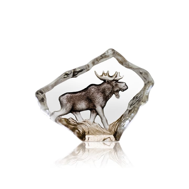 Älg glas sculptuur, 7x5 cm Målerås Glasbruk