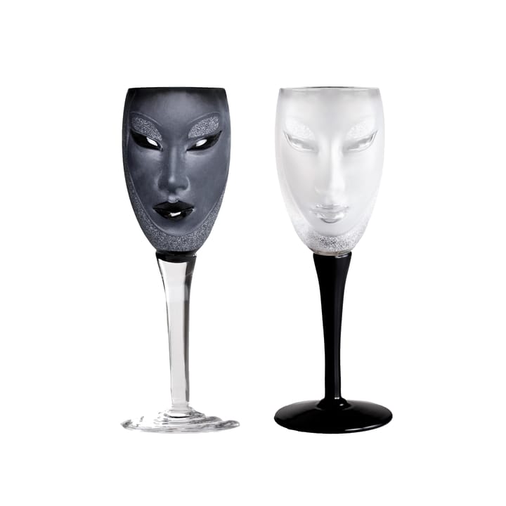 Electra wijnglas, zwart Målerås Glasbruk