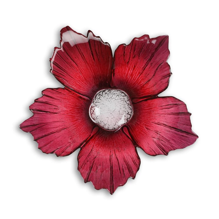 Fleur glazen schaaltje rood-roze, groot Ø23 cm Målerås Glasbruk
