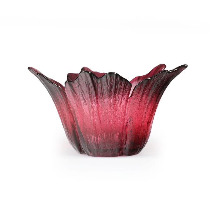 Fleur waxinelichtjeshouder Ø14 cm, rood-roze Målerås Glasbruk