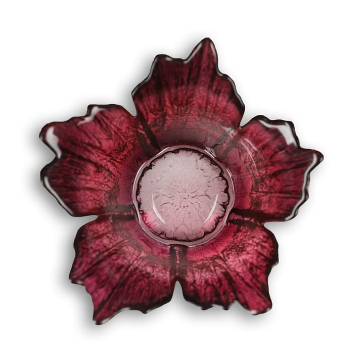 Fleur waxinelichtjeshouder Ø14 cm - rood-roze - Målerås Glasbruk