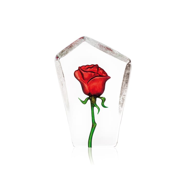 Floral Fantasy roos glazen sculptuur - Rood - Målerås glasbruk