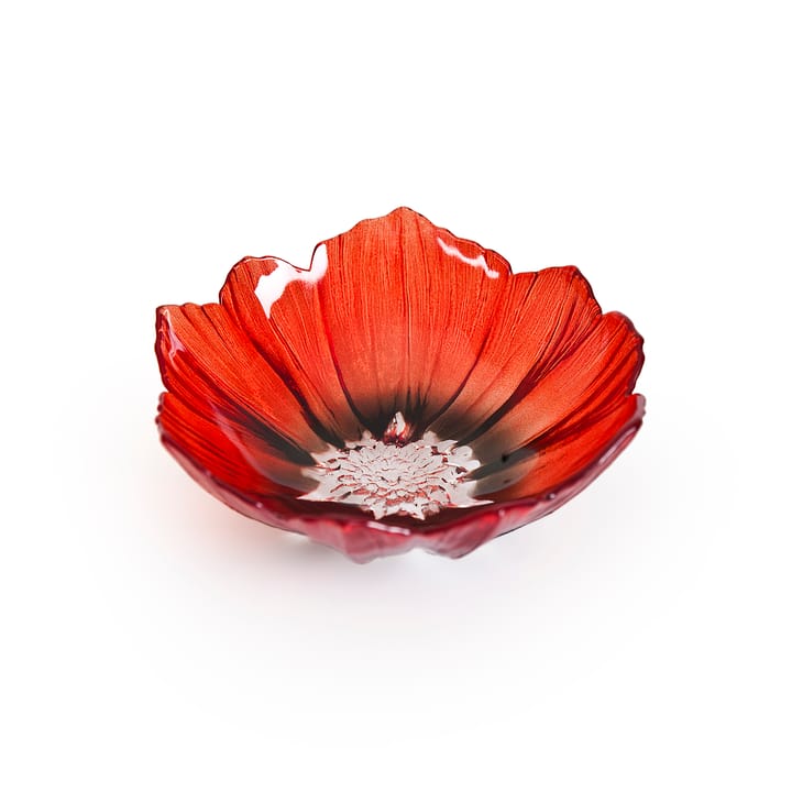 Poppy kom klein - Rood-zwart - Målerås Glasbruk