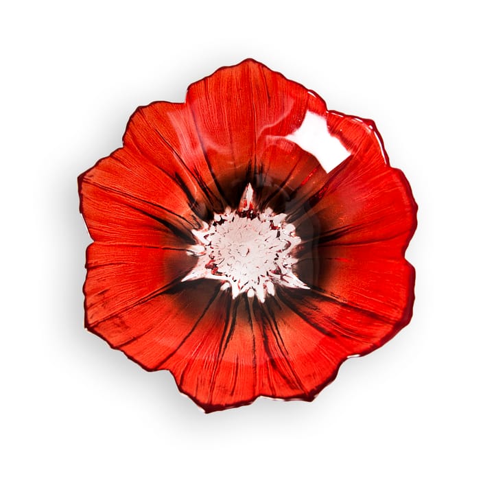 Poppy kom klein, Rood-zwart Målerås Glasbruk