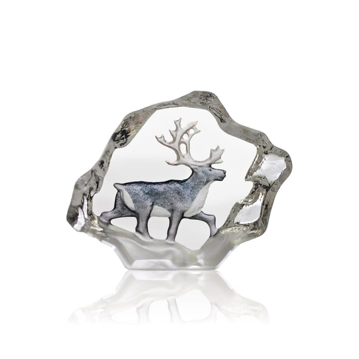Rendier glazen sculptuur miniatuur, 7x5 cm Målerås Glasbruk