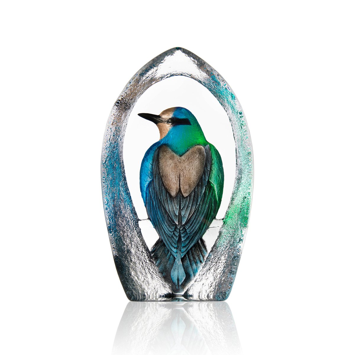 Målerås Glasbruk Wildlife Colorina glazen sculptuur Ltd Ed 27 cm Blauw