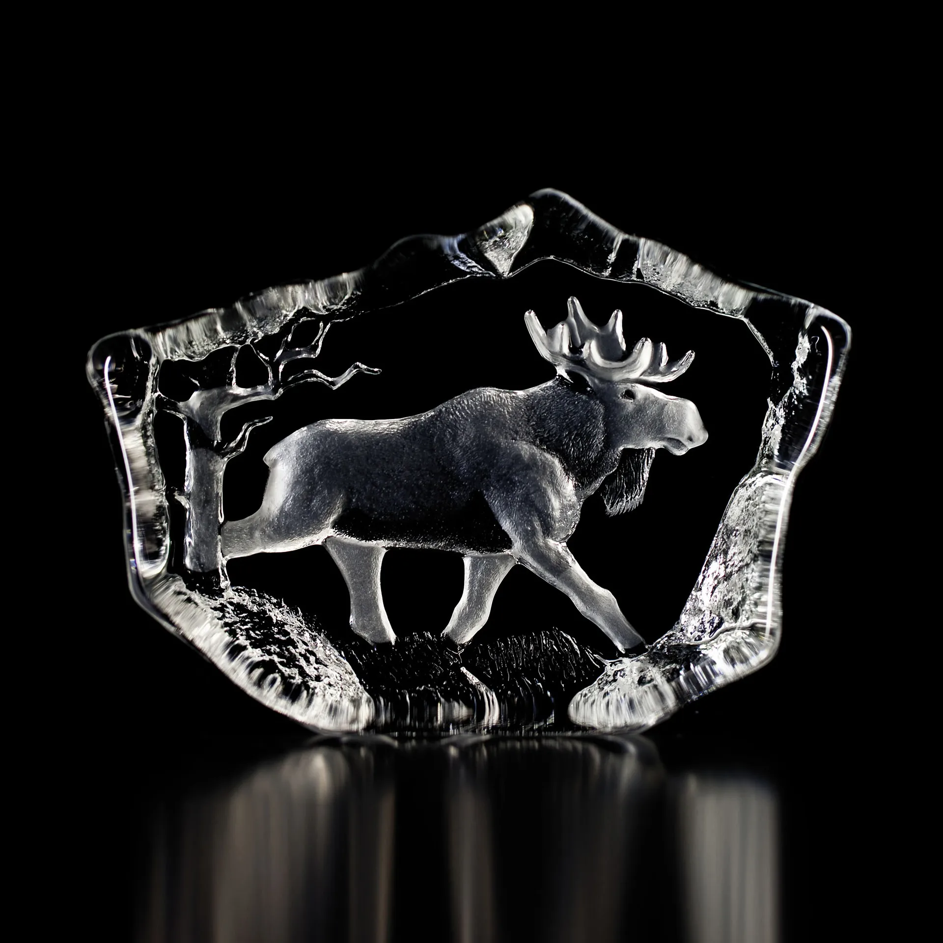 Wildlife kristal sculptuur, Eland Målerås Glasbruk