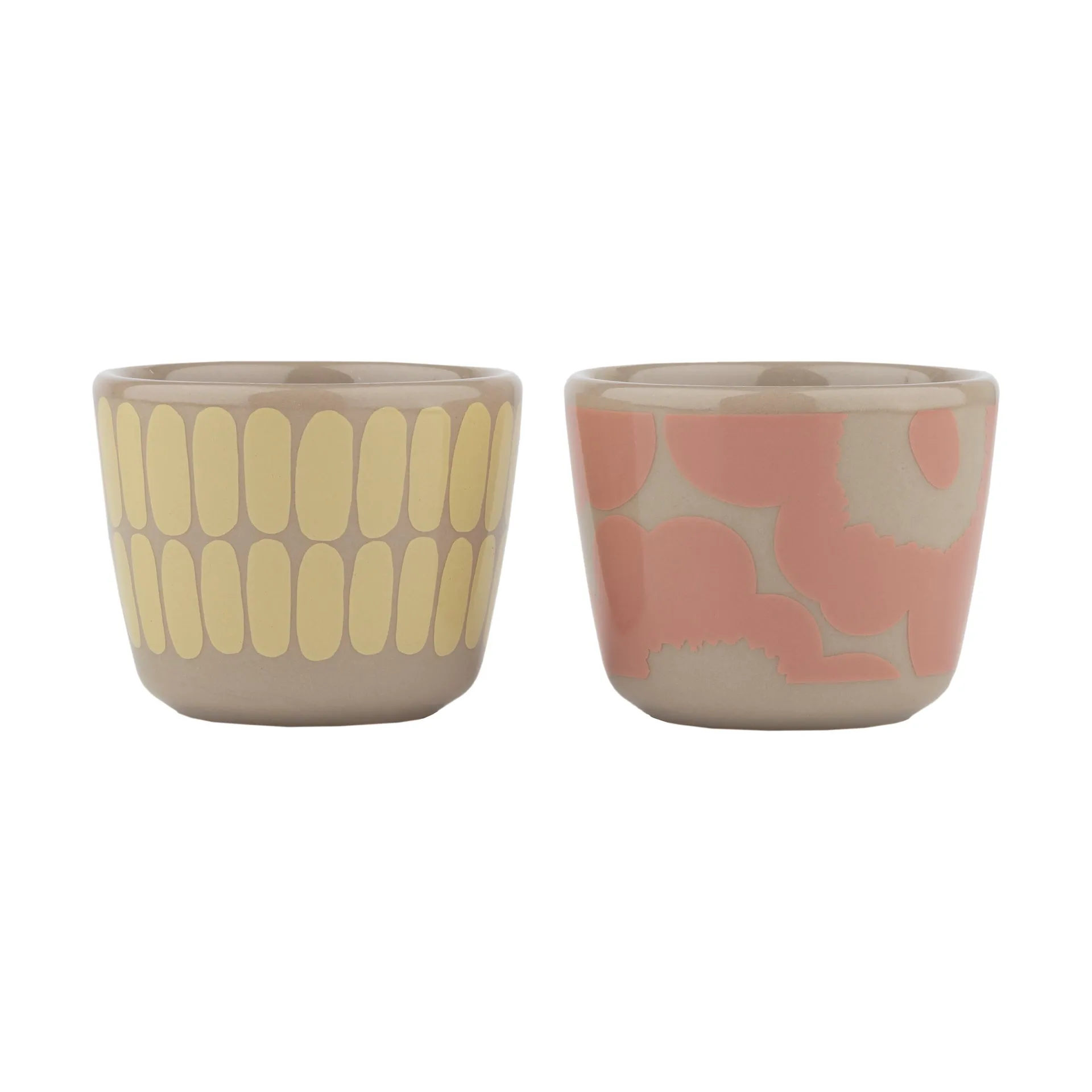 Alku & Unikko eierdop 2 delen, Terra-powder-yellow Marimekko