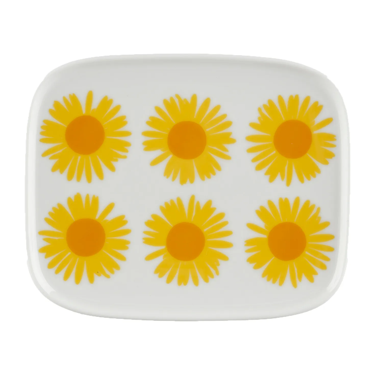 Auringonkukka bord 12x15 cm, Geel-wit Marimekko