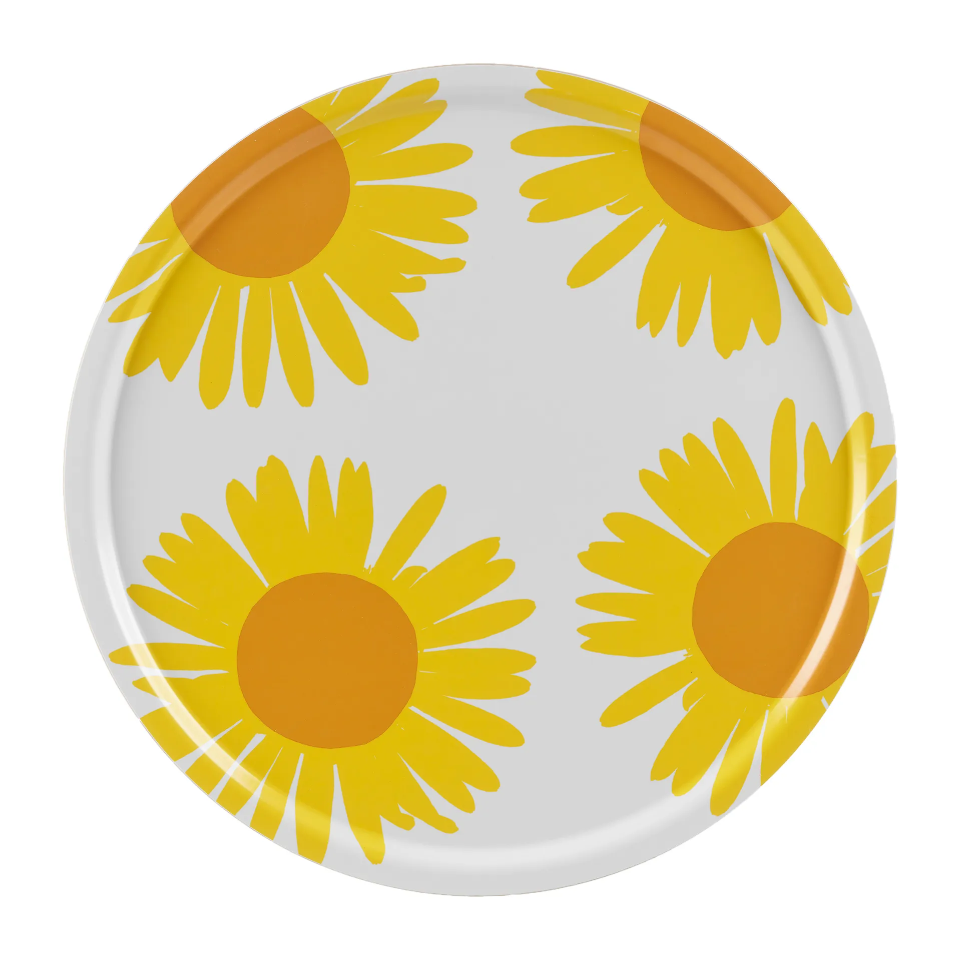 Auringonkukka dienblad Ø65 cm, Geel-wit Marimekko