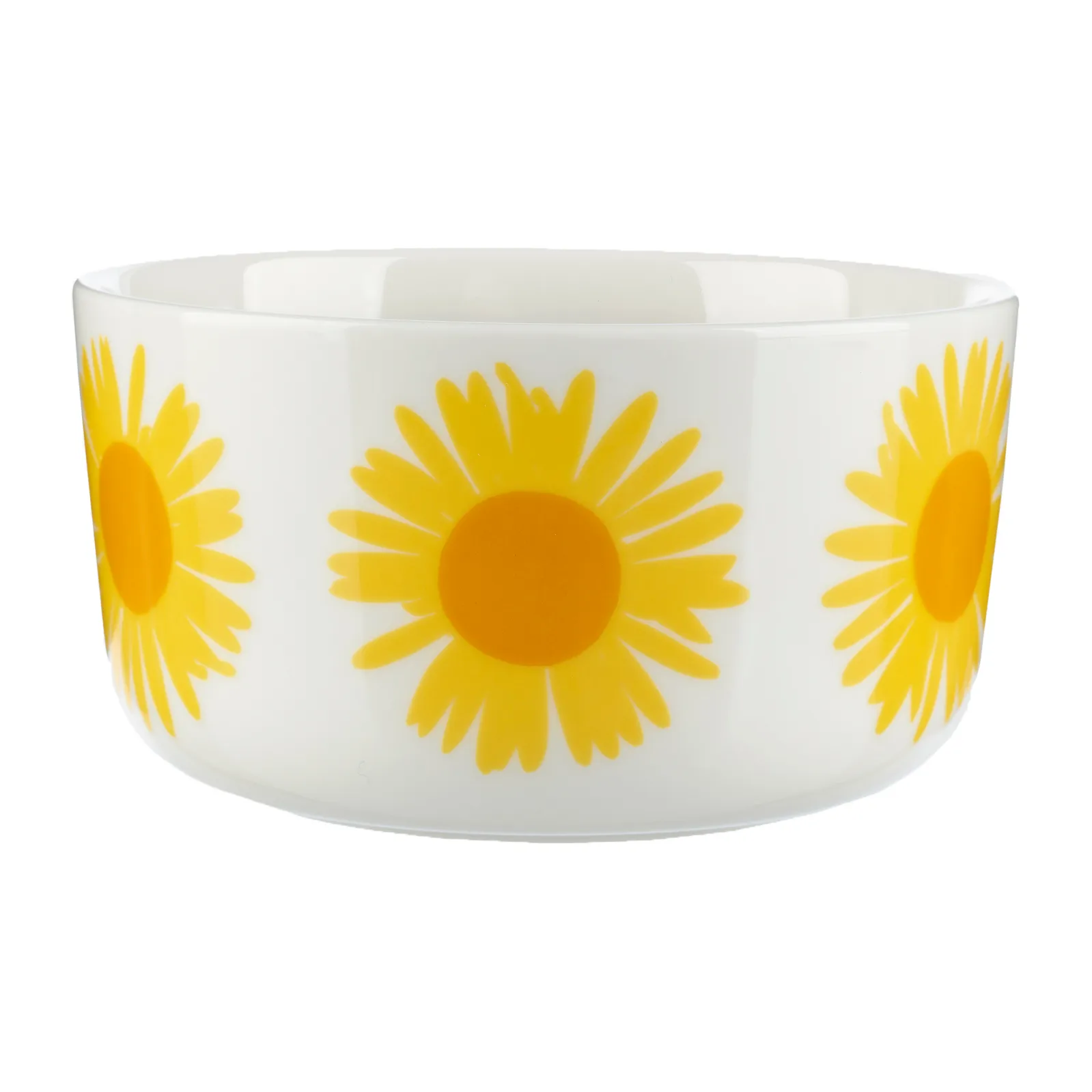 Auringonkukka kom 5 dl, Geel-wit Marimekko