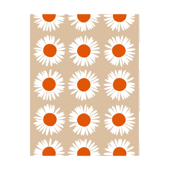 Auringonkukka stof voor buitengebruik - Beige-Off white-tomato red - Marimekko