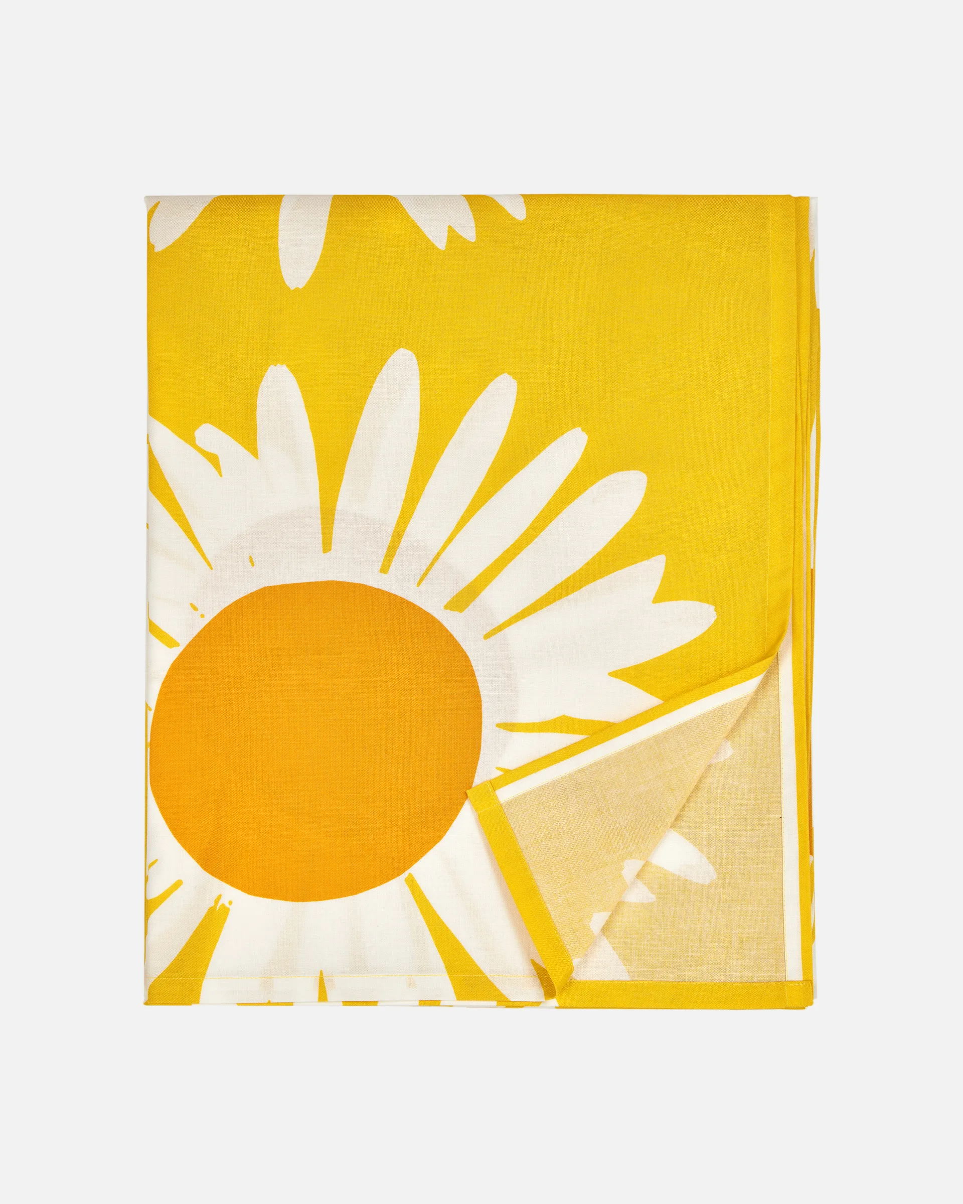 Auringonkukka tafelkleed 135x280 cm, Geel-wit Marimekko