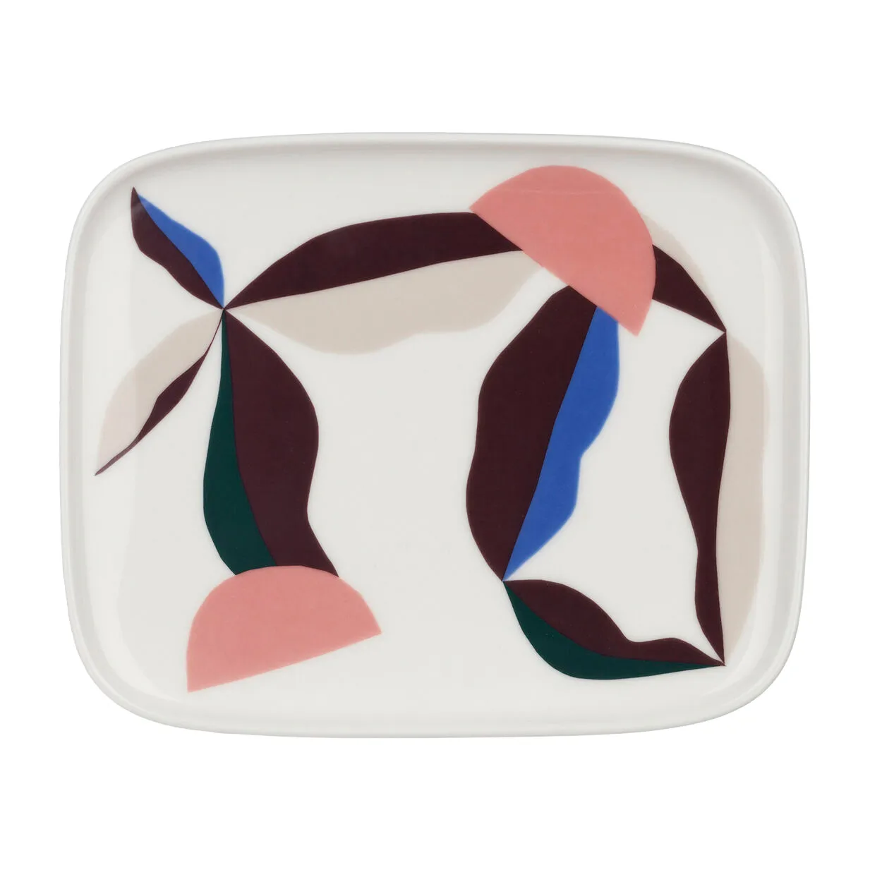 Berry bord 15x12 cm, White-blue-powder-darkwine Marimekko