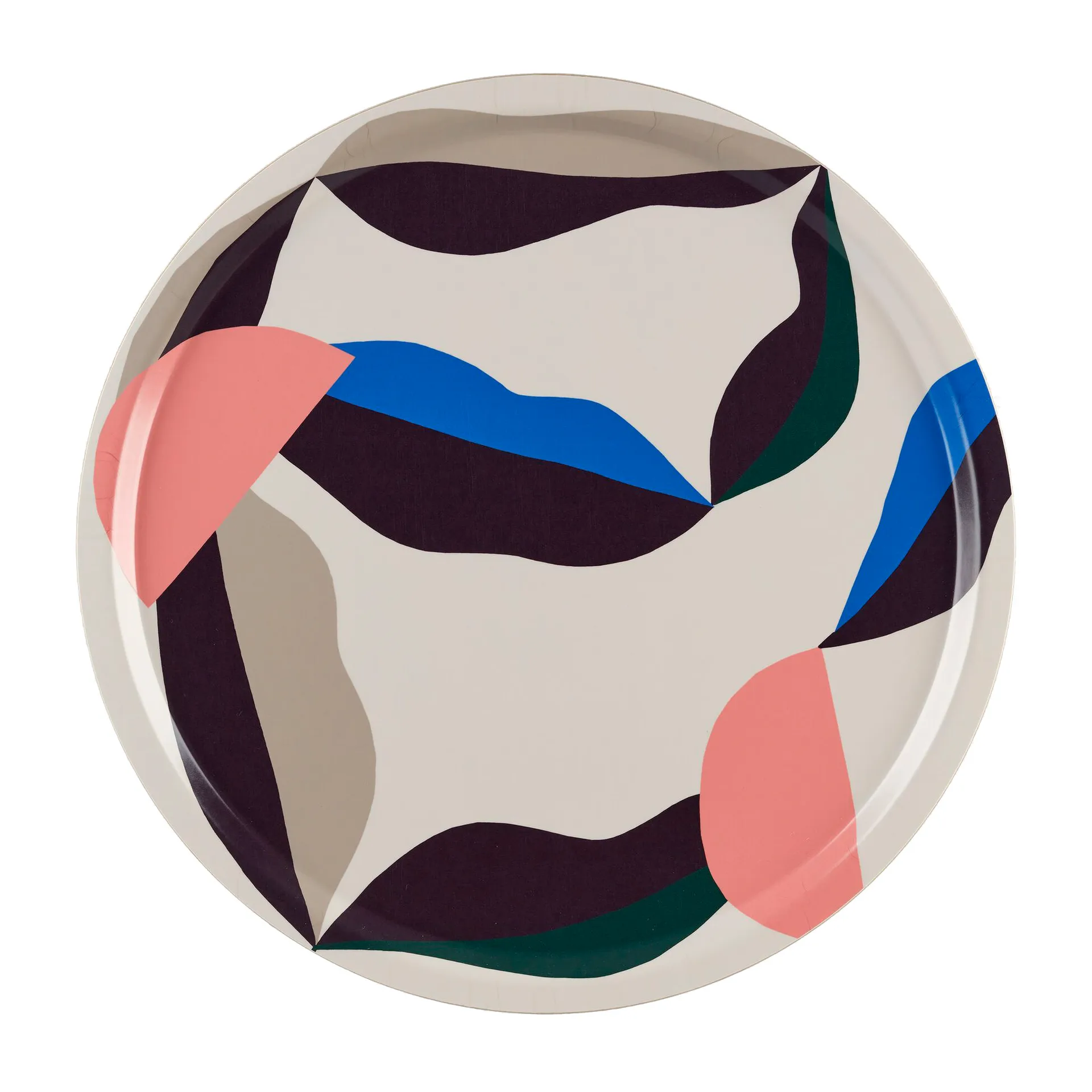 Berry dienblad Ø46 cm, Naturalwhite-blue-powder Marimekko