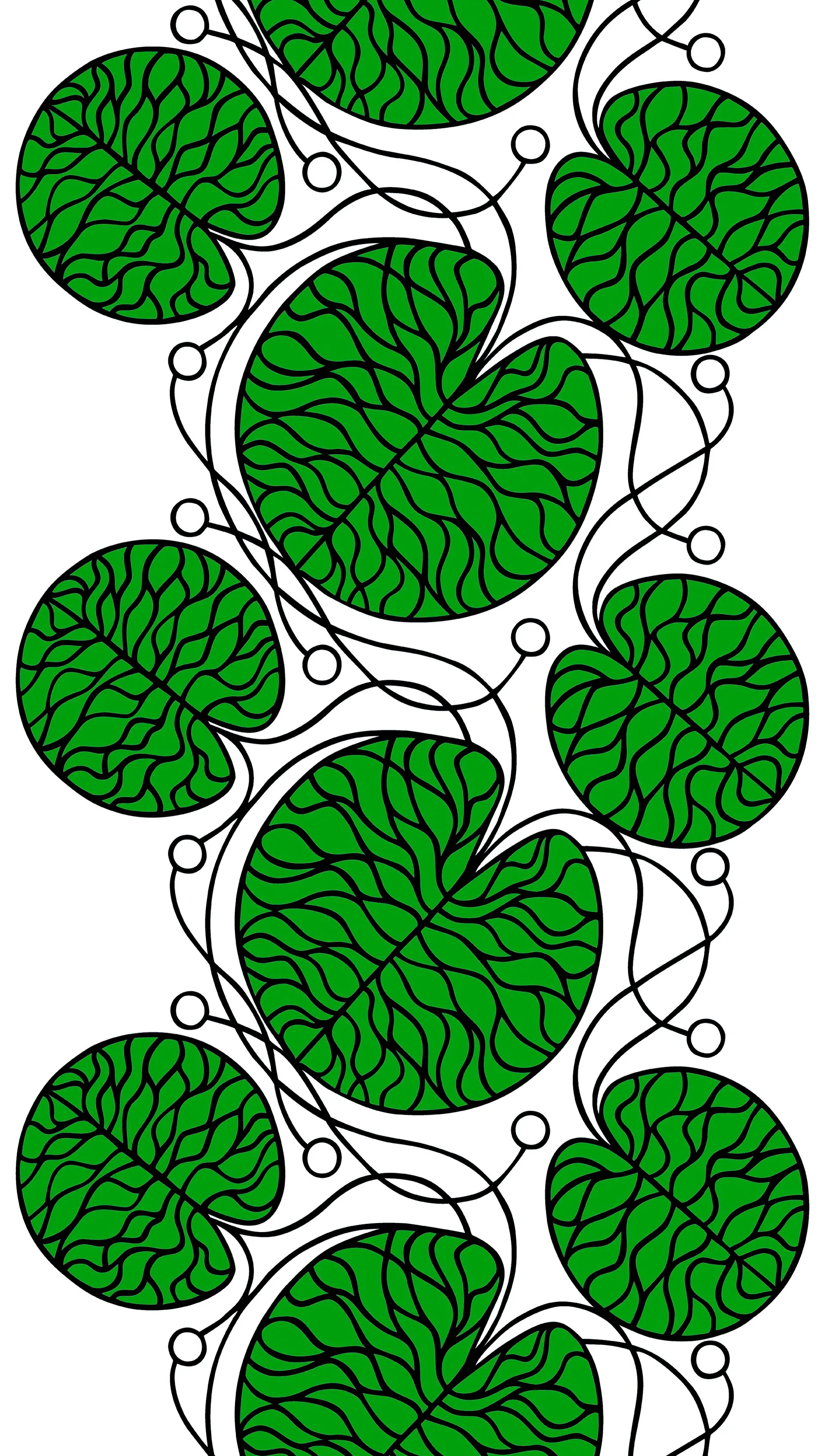 Bottna stof groen, groen Marimekko