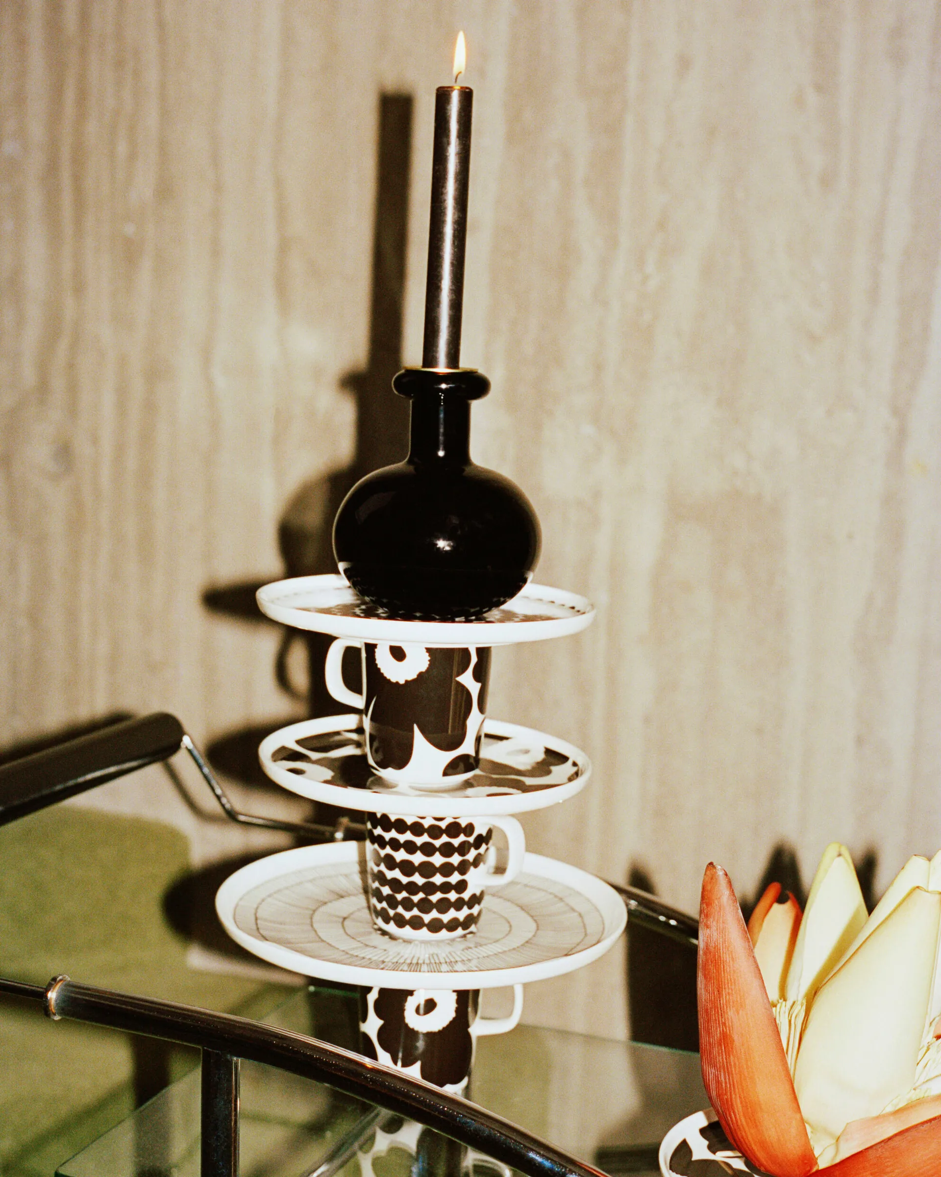 Butticula kandelaar Ø12,5 cm, Black Marimekko