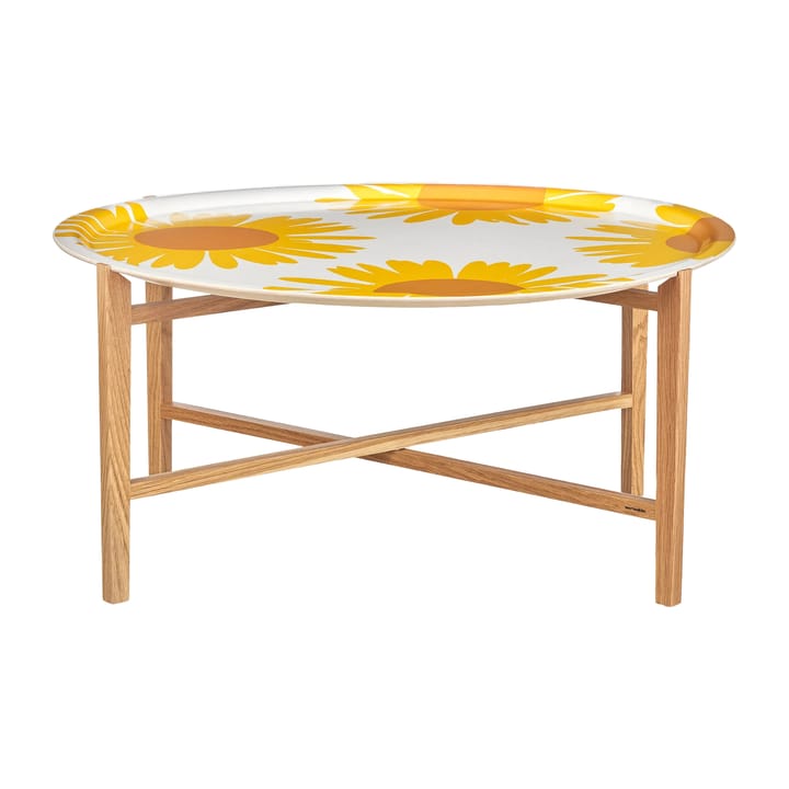 Dienbladtafel onderstel Ø65 cm, Eikenhout Marimekko