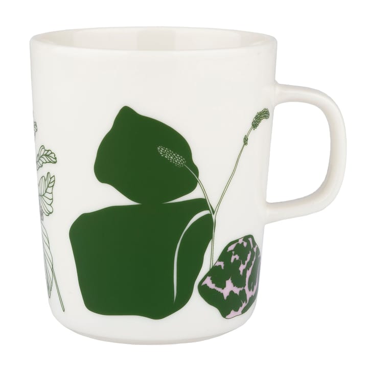 Elokuun Varjot mok 25 cl - Wit-groen-roze - Marimekko