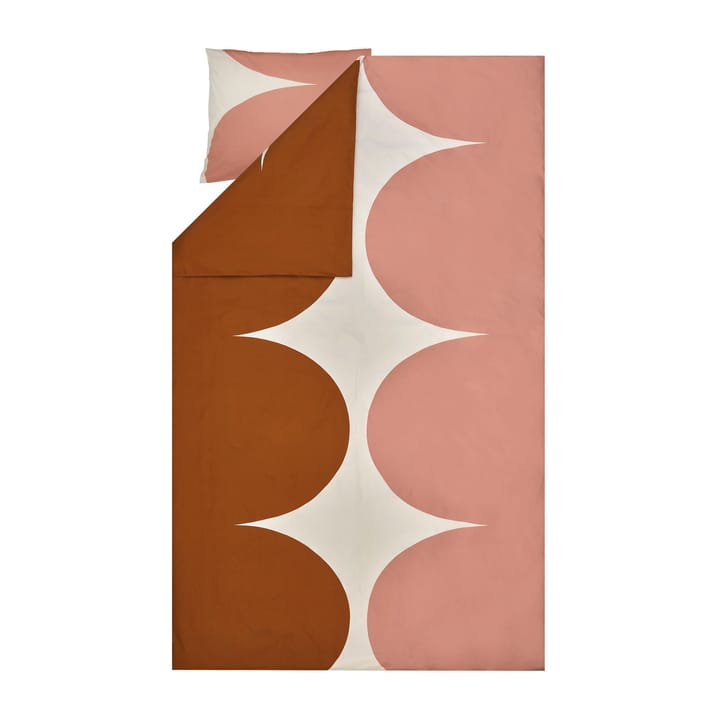 Härkä dekbedovertrek 150x210 cm - White-brown- rose - Marimekko