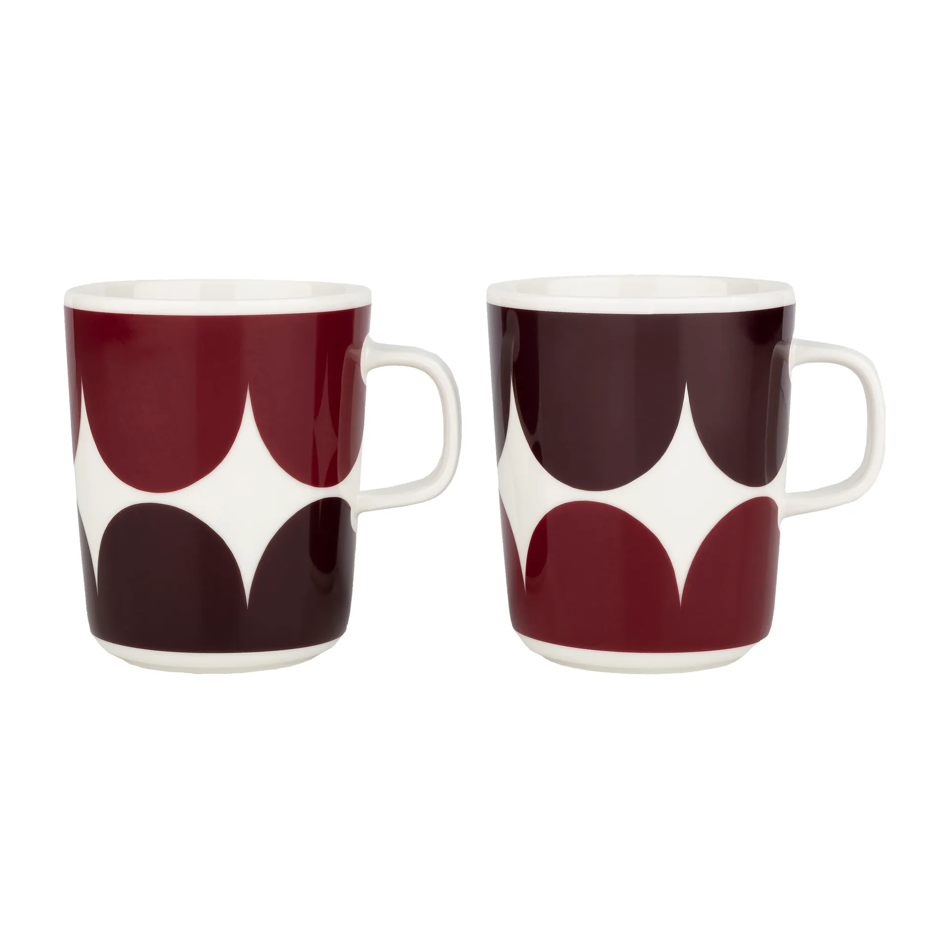 Härkä mok 25 cl 2-pack, white-dark wine-dark red Marimekko