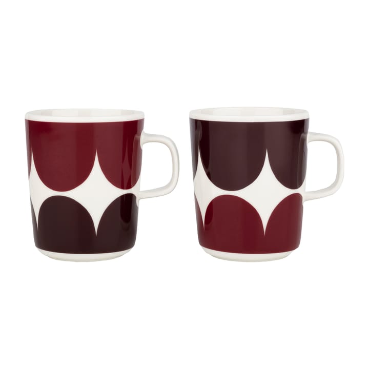 Härkä mok 25 cl 2-pack - white-dark wine-dark red - Marimekko